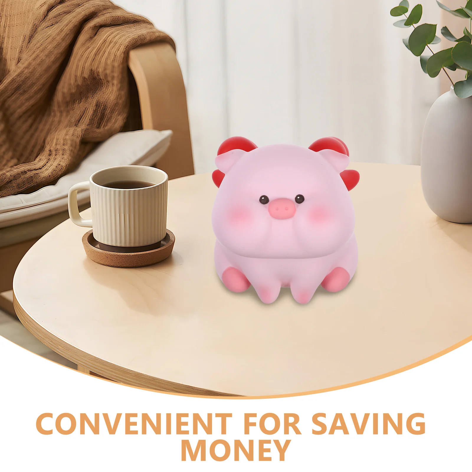 Mooie varkensvormige spaarpot vinyl muntbank kinderkamer decor verjaardagscadeau varkensvormige geldpot decoratieve spaarpot