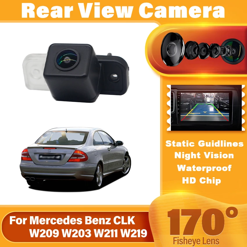 

1080×720P 170 ° Камера заднего вида ночного видения HD CCD Водонепроницаемая парковочная камера заднего вида для Mercedes Benz CLK W209 W203 W211 W219