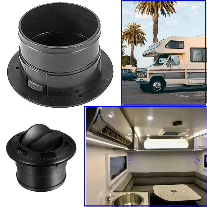 

1Pc Closeable Rotatable 75mm Black Air Outlet Vent For Webasto Eberspacher Heater Car Replacement Air-Conditioning