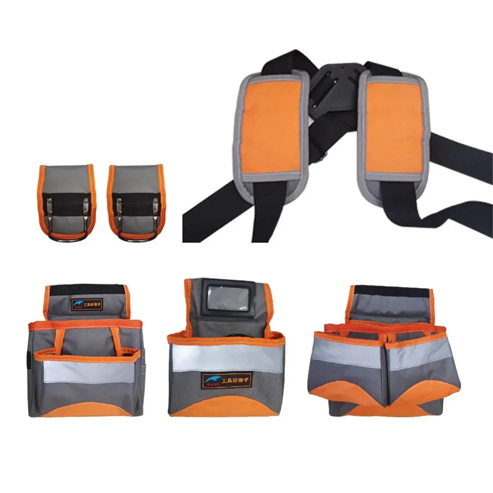 New Portable Backpack Tool Belt Suspenders Bag Set Adjustable Lumbar Support Tool Belt and Yoke-style Suspenders for Electrician