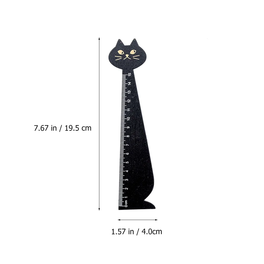 6pcs Cat Wooden Solid Wood Cartoon Ruler For Kids Students School Stationery Drawing Straight Ruler Wood Rulers