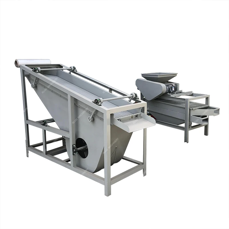 Hazelnuts Husking Machine Almond Shell Breaking Screening Machine Pecan Nut Sheller Palm Kernel Cracker and Separator Machine