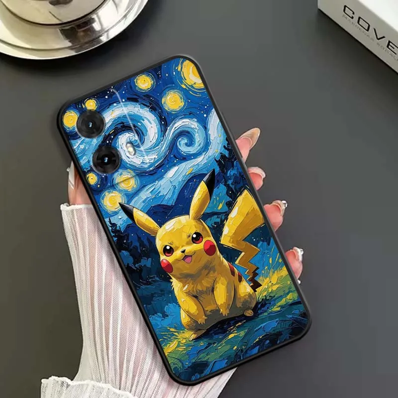 P-P-Pikachuss أنيمي لطيف لموتورولا G85 حافة 50 G24 G35 G14 G04 40 G72 G34 G G54 G13 G32 5G غطاء الهاتف الأسود