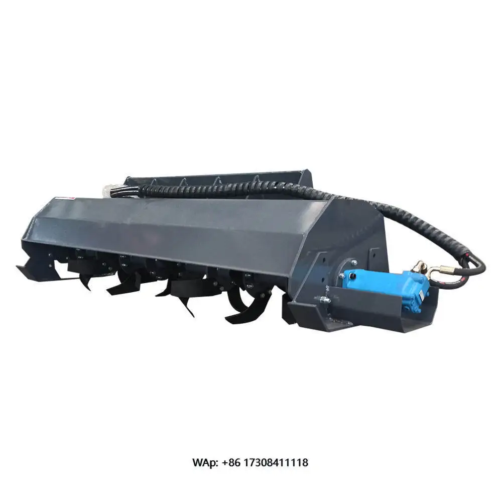 High Productivity Rotary Tiller Skid Steer Attachments Crushes Soil Construction Machinery