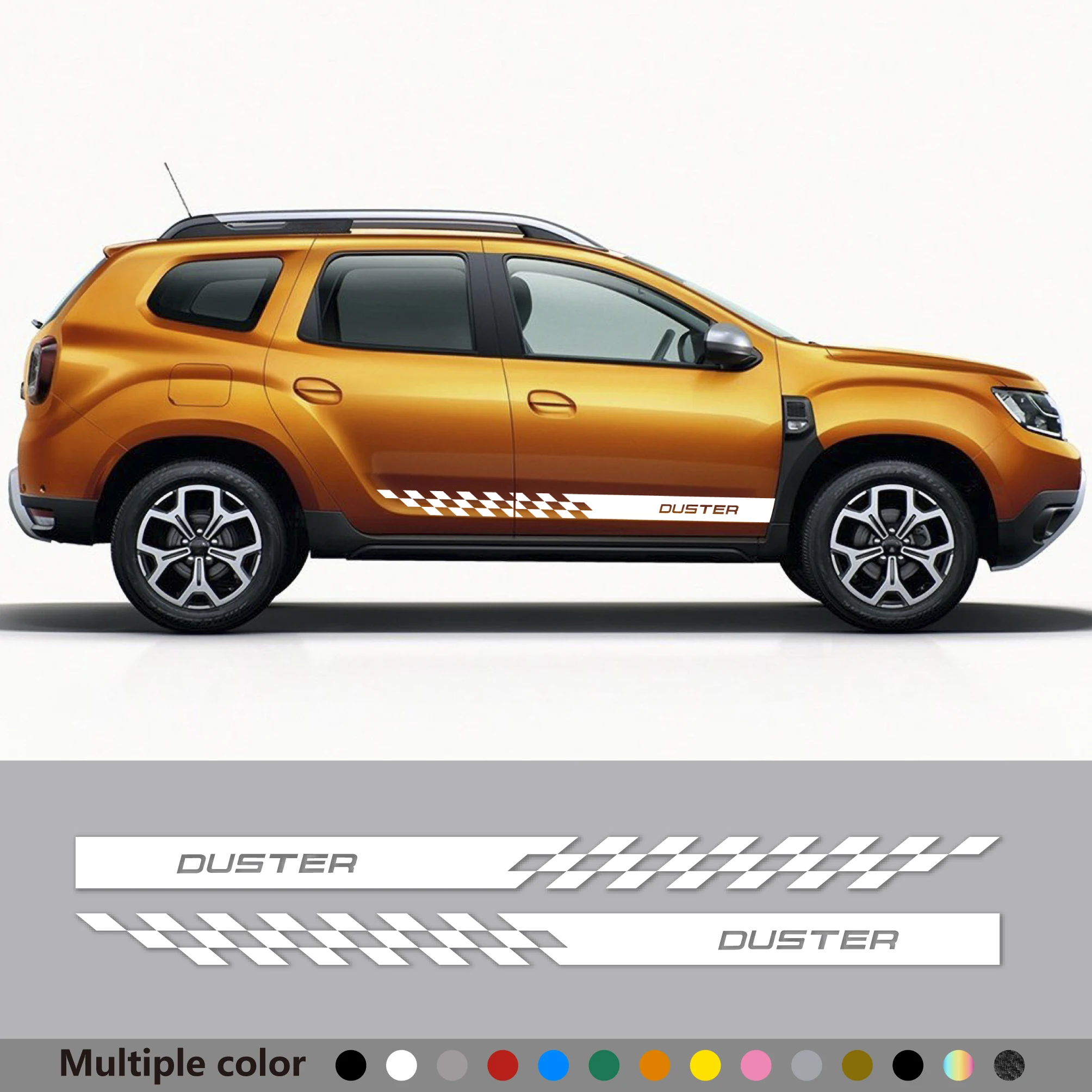 

2pcs Car Long Side Stripe Sticker Auto DIY Vinyl Film Sports Styling Decals Apply For Dacia Duster Tuning Accessories