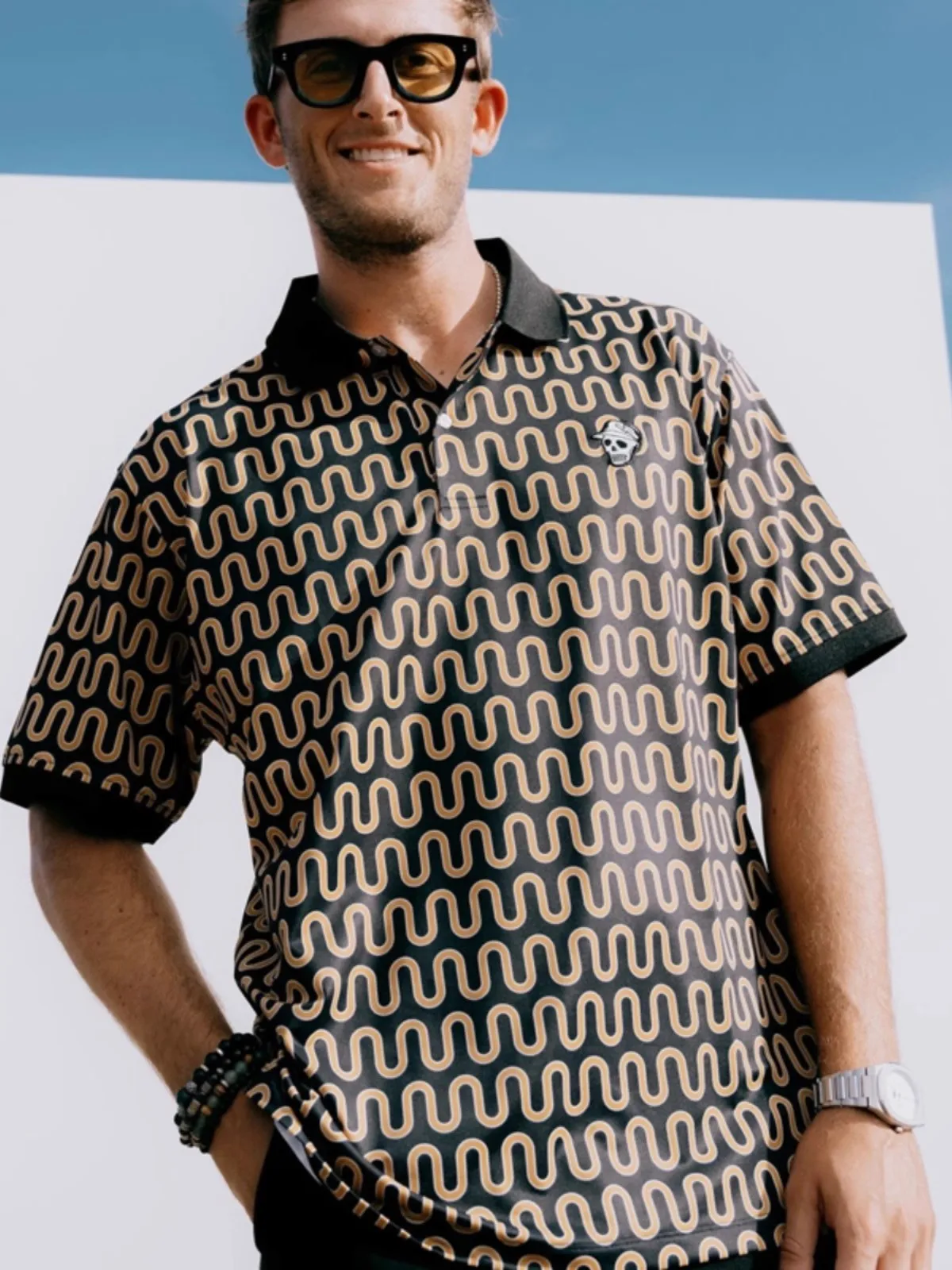 Camiseta masculina de golfe, roupa de verão, manga curta, secagem rápida, respirável, para lazer ao ar livre, esportes, camis...