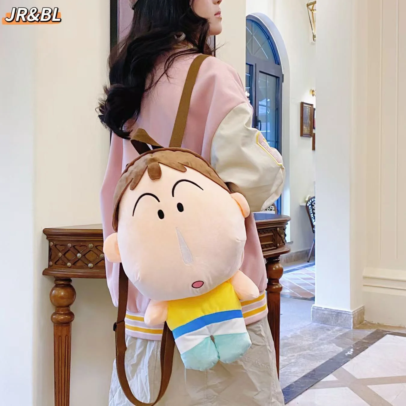 Anime Shins Chans Plush Backpack Kawaii Crayoning Boochan Plushie Doll Fur Bag Children's Bag Shoulder Bag Knapsack Bags Gift