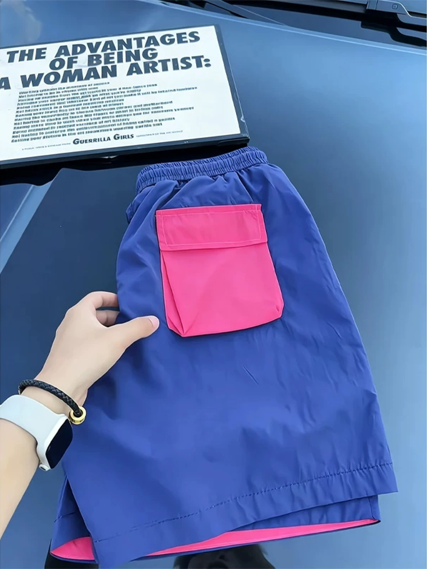 

Quick Dry Blue Purple Ice Silk Shorts Men's Summer Thin Running Fourths Breathable Cool Feeling Beach Pants Loose Fit Elastic...