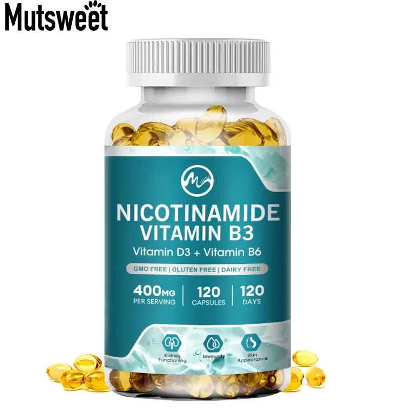 Minch Nicotinamide Vitamins 400mg With Collagen VitaminB3 Capsules Health Care For Skin Resveratrol Supplement Support NAD