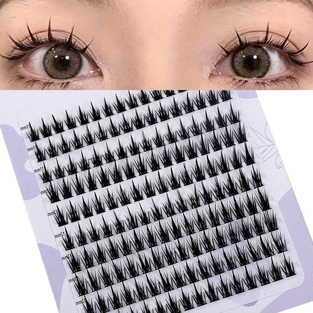 160 صفوف العنقودية جلدة فو رموش بالمنك العنقودية الطبيعية رمش تمديد ثلاثية الأبعاد روسيا قطاع الرموش الفردية العنقودية #1