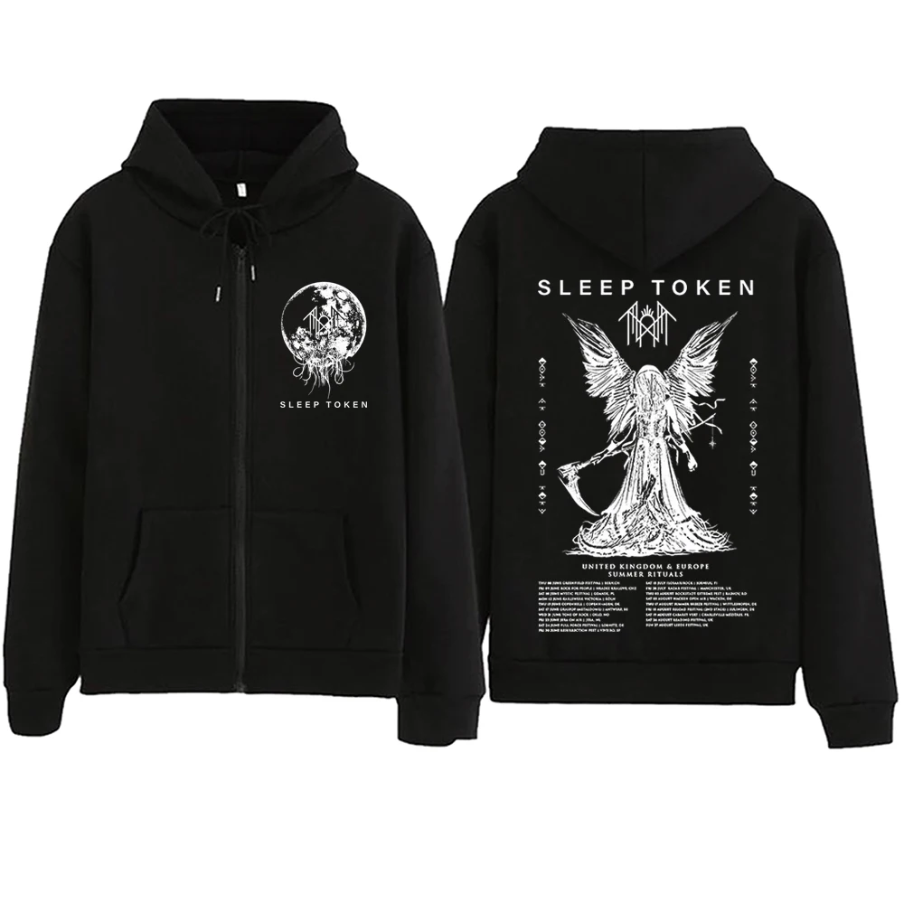 Sleep-Token Take Me Back To Eden Zipper Hoodie High Quality Harajuku Long Sleeve Round Neck Pullover Oversize Popular Music Tops