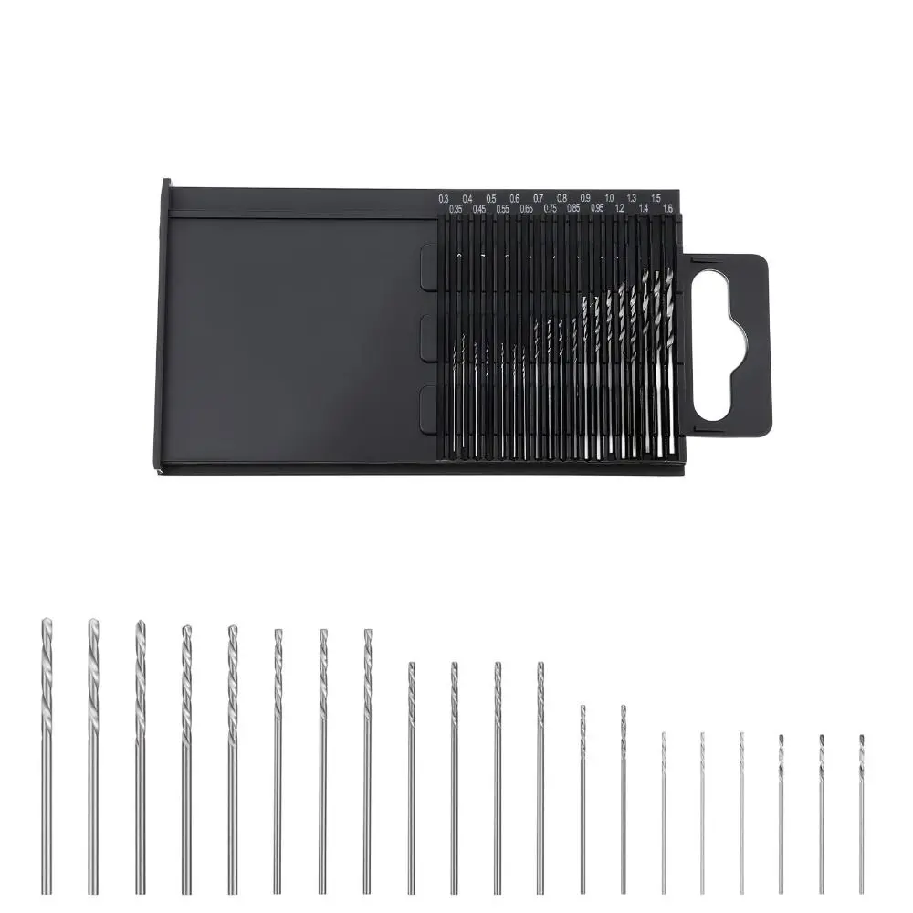 

Набор из 20 профессиональных мини-сверл HSS с малым хвостовиком, 0.3-1.6 мм, для ювелирных изделий, сверления досок, сверхмалые сверла