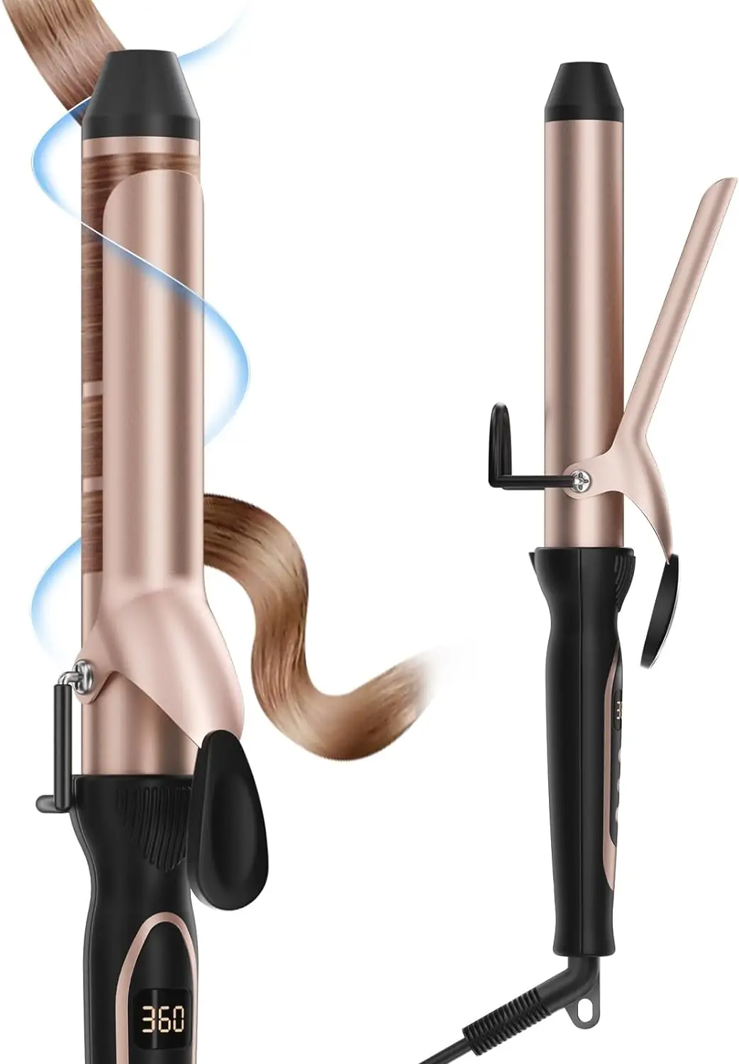 

1.25 Inch Curling Iron, Heat Curling Wand for Long Hair, Clipped Large Barrel Curling Iron (7.3 in), Professional Salon 1 1/4 I