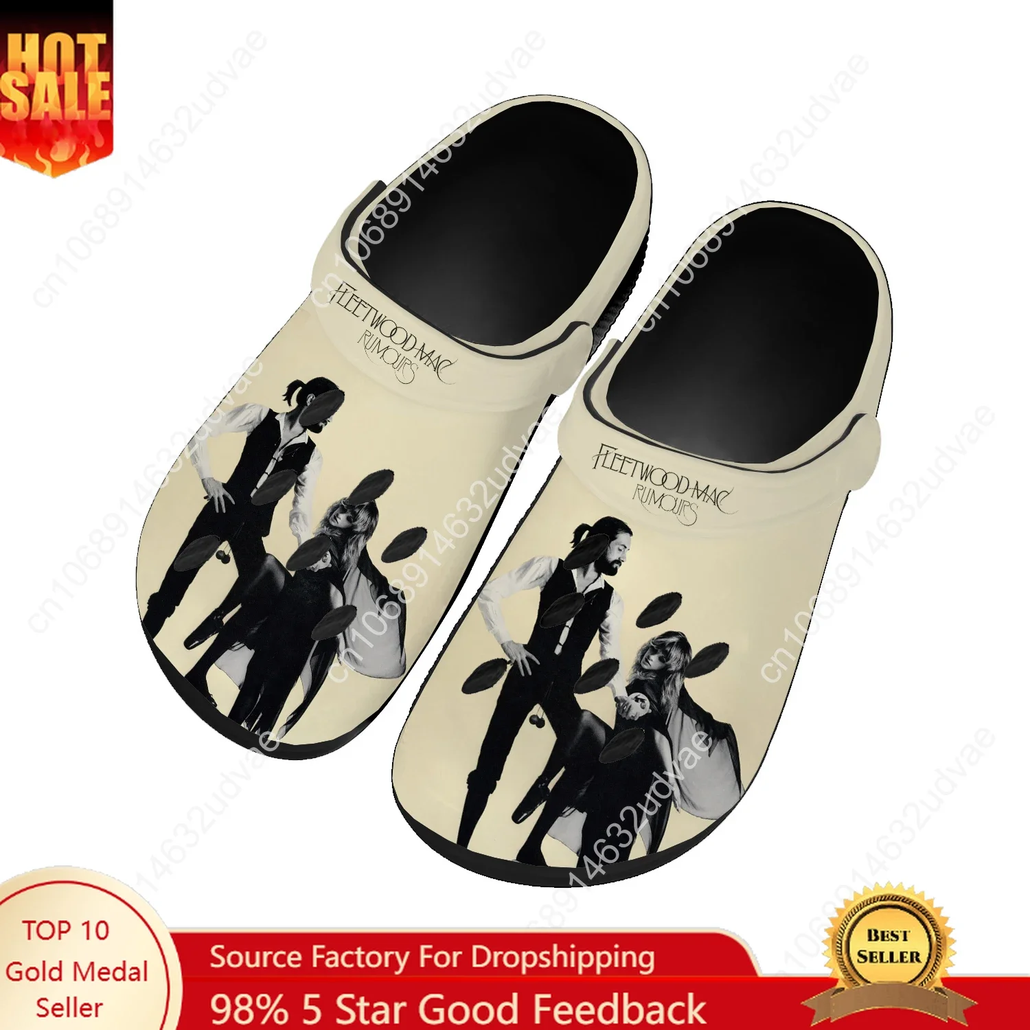 

Fleetwood Mac Water Shoes Mens Womens Comfortable Fashion Home Garden Clogs Customizd Sandals Beach Breathable Hole Slippers