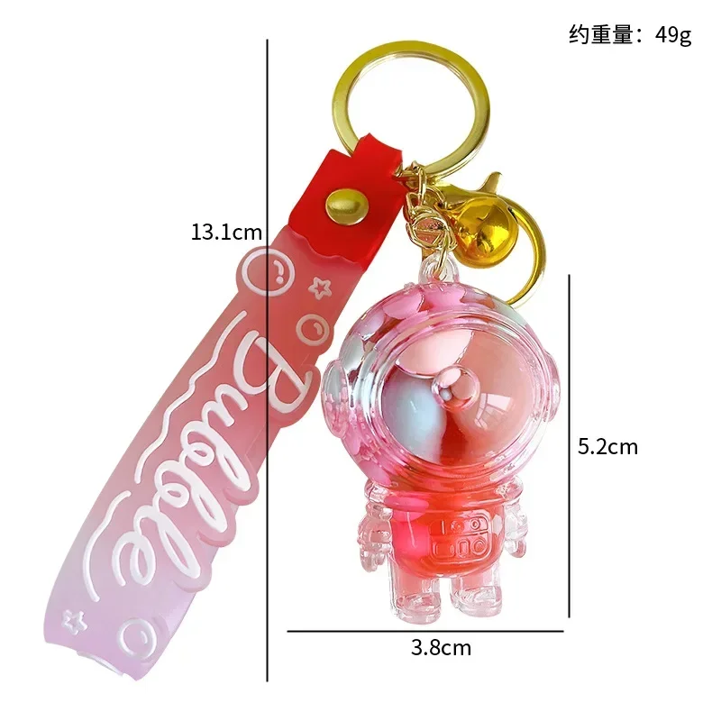 Glow Cartoon Astronaut Model Keychain Cute Astronaut Acrylic Keyring Bag Pendant Couple Car Keyholder Creative Charm Accessories