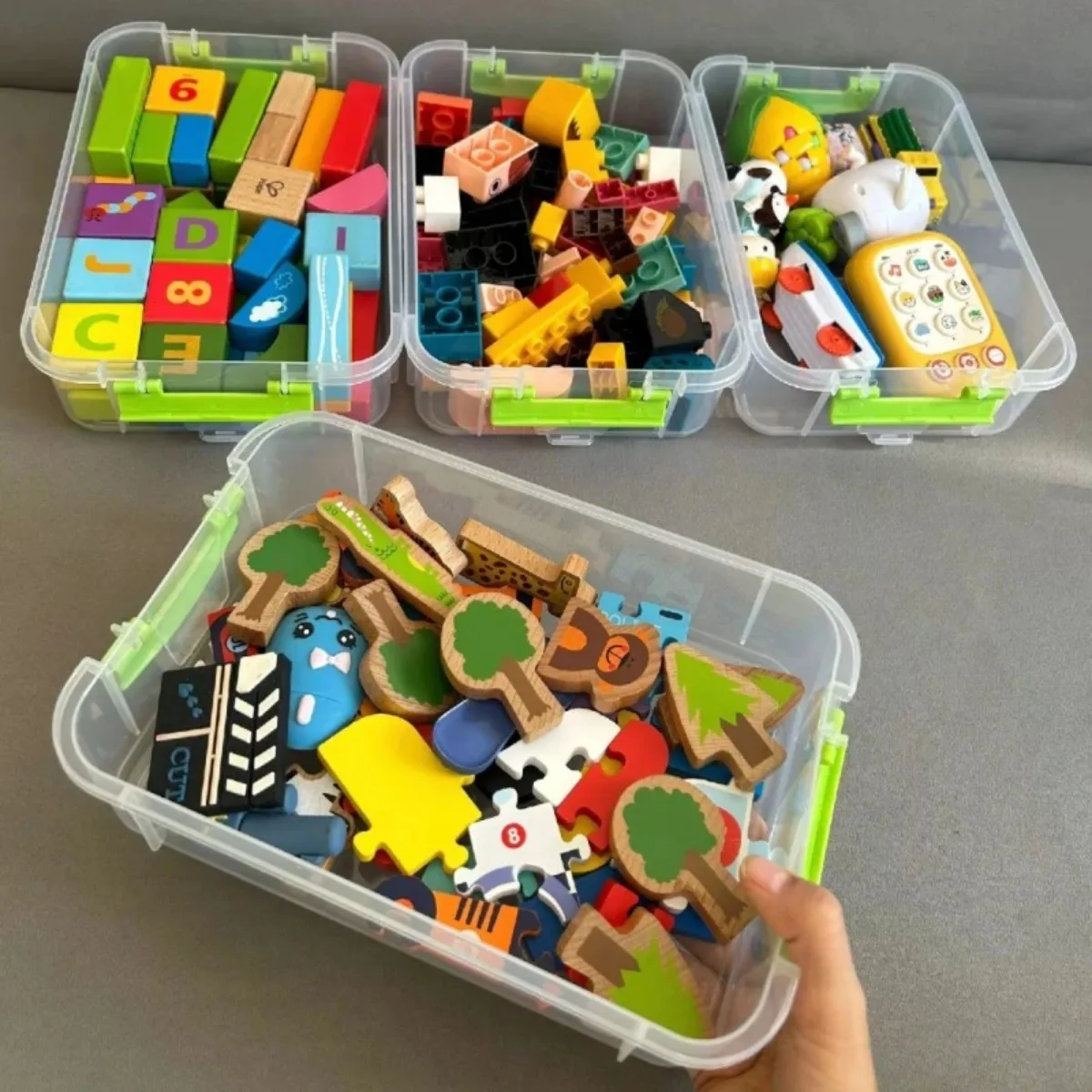 Kids Building Blocks Organizer Toys Storage Box Multi-layer Storage Box Grid Lego-Compatible Container Children Toy Organizers