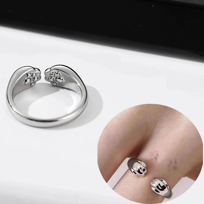 حلقة مفتوحة بطباعة مخالب القط والجرو ذات طراز جديد عصري ومبتكر