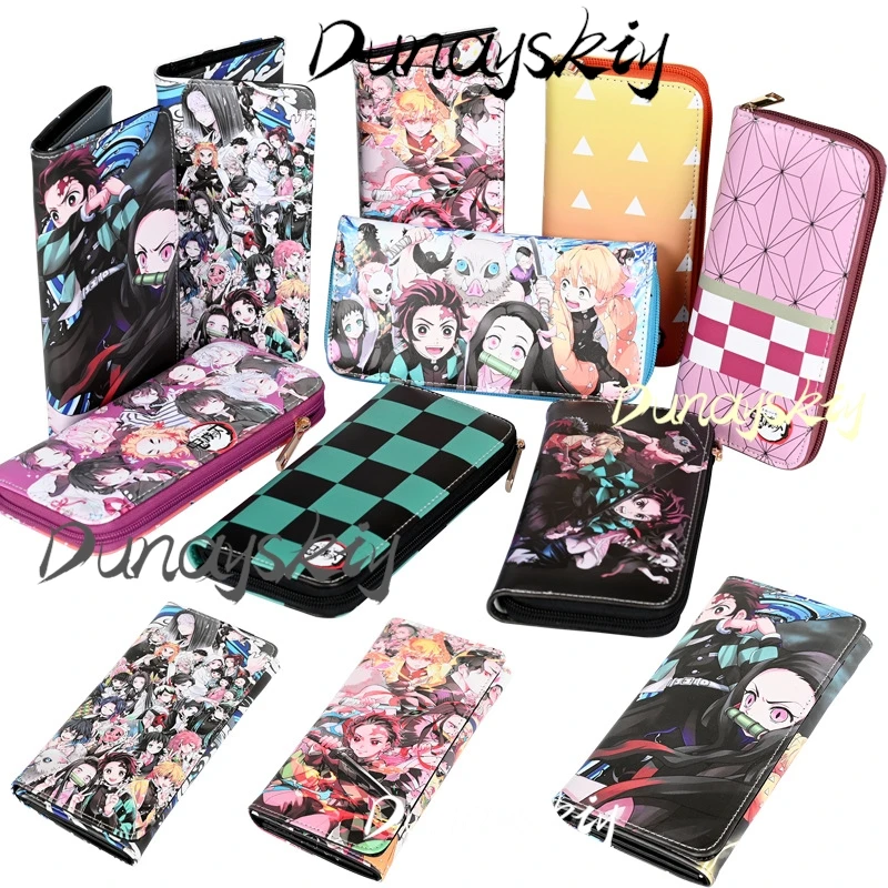 Anime Cosplay PU Leather Wallet Cosplay Costume Props Gift for Friends Demon Card Holder Slayer Cosplay Accessories Customized