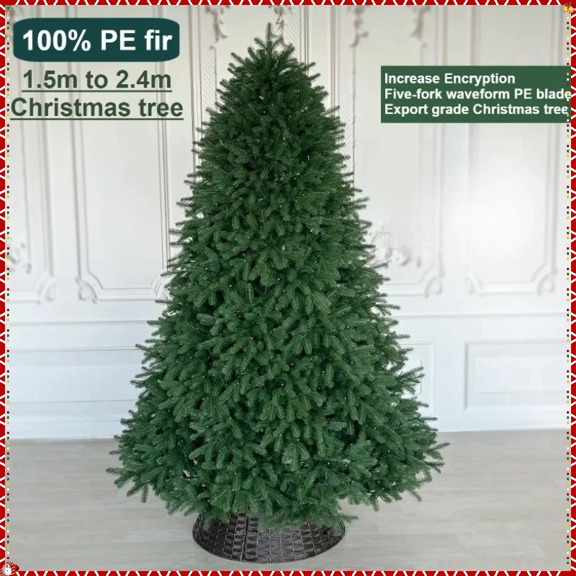 

100%PE Artificial Christmas Tree Spruce Encryption Luxury Large Green Christmas Tree 1.5m~2.1M Christmas Family Party Decoration