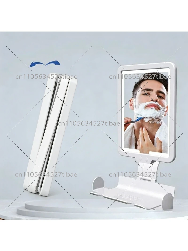 Heating anti-fog shaving bathroom mirror smart led light wall-mounted cosmetic mirror with light charging model