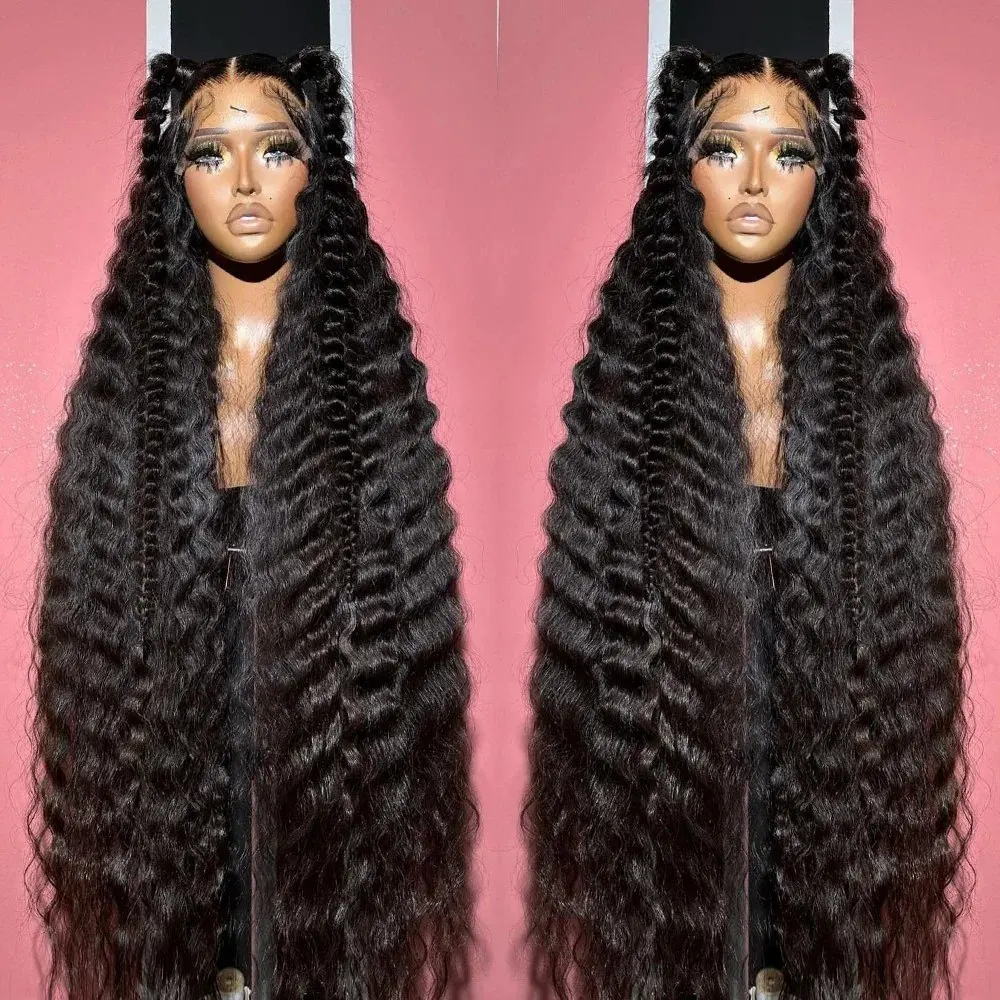 Rosabeauty 150 Density Glueless Ready To Go 5X5 Closure Pre Cut Curly Lace Wig Human Hair Deep Wave Front Frontal Wig For Women