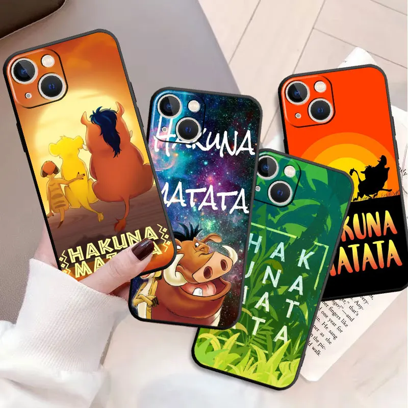 Case For Apple iPhone 14 11 13 Pro Max 7 8 Plus 12 Mini XR X SE XS 6 6S 15 7+ 8+ TPU Back Phone Cover The Lion Hakuna Matata