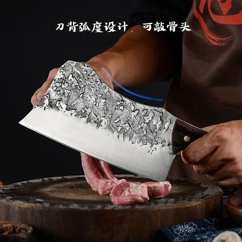 

Кованый тесак для разделки костей, кухонный нож мясника, высокоуглеродистый 5Cr15MoV, кухонный тесак-измельчитель, инструменты для приготовления пищи шеф-повара