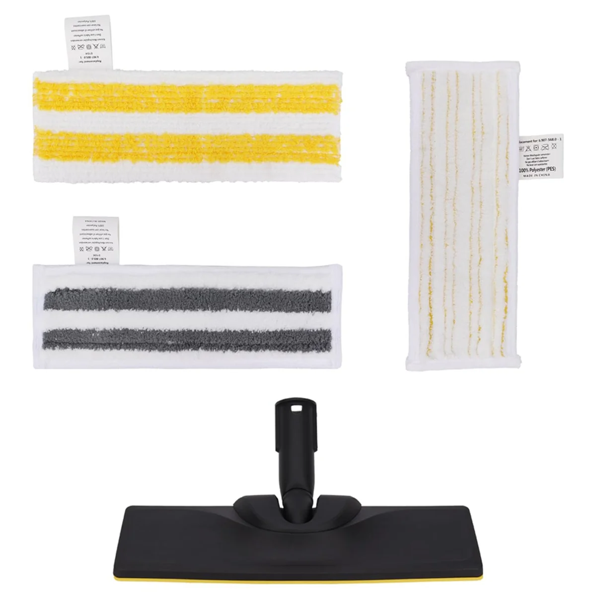 Top A368I Floor Nozzle Set for Easyfix SC 2, SC 3, SC 4, SC 5 Steam Cleaners, 3 Pieces Microfiber Cloths and 1 Brush Head