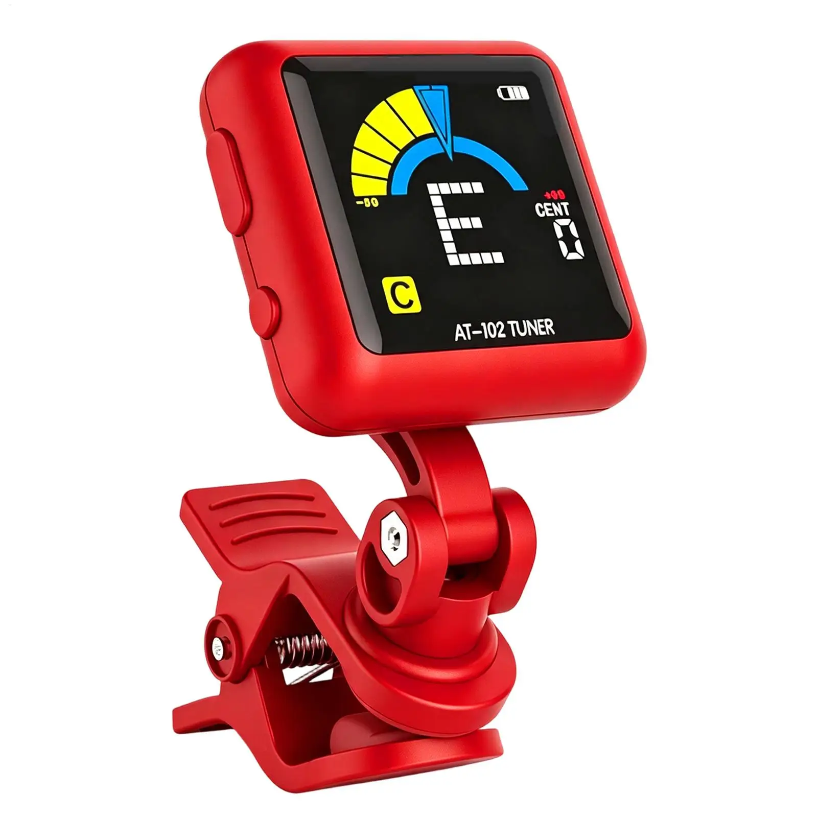 Electric Guitar Tuner LCD Display High-Sensitivity Rechargeable Tool String Instruments Clip Tuner for Stage Studio Recording