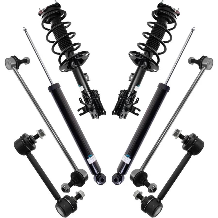 

Complete Front and Rear Suspension Kit with Strut and Coil Spring Assembly Shock Absorbers and Sway Bar Stabilizer Links for En