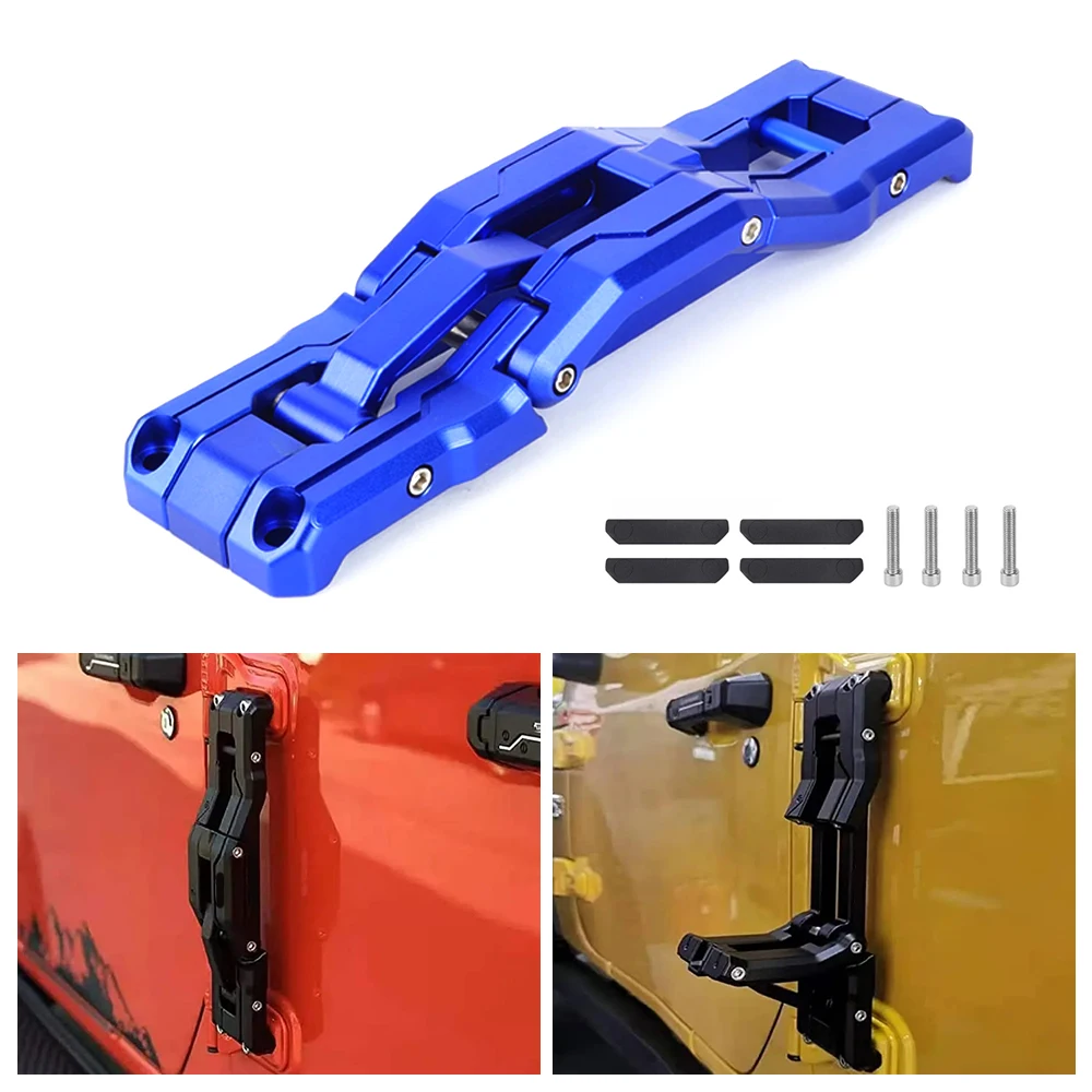 Dla Jeep Wrangler 2007-2018 JK JKU 2018-2020 JL JLU krok zawiasa drzwiowa aluminiowy składany pedał kompatybilny