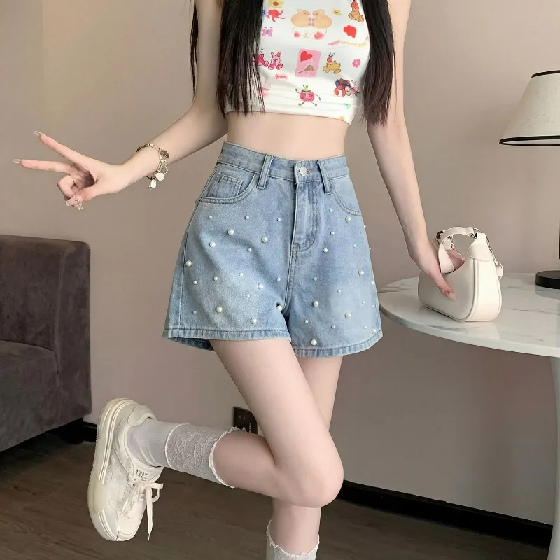 

Women High Waist Denim Shorts 2026 Summer Wide Leg Straight Short Pants Vintage Streetwear Thin Female Casual Loose Jeans Shorts