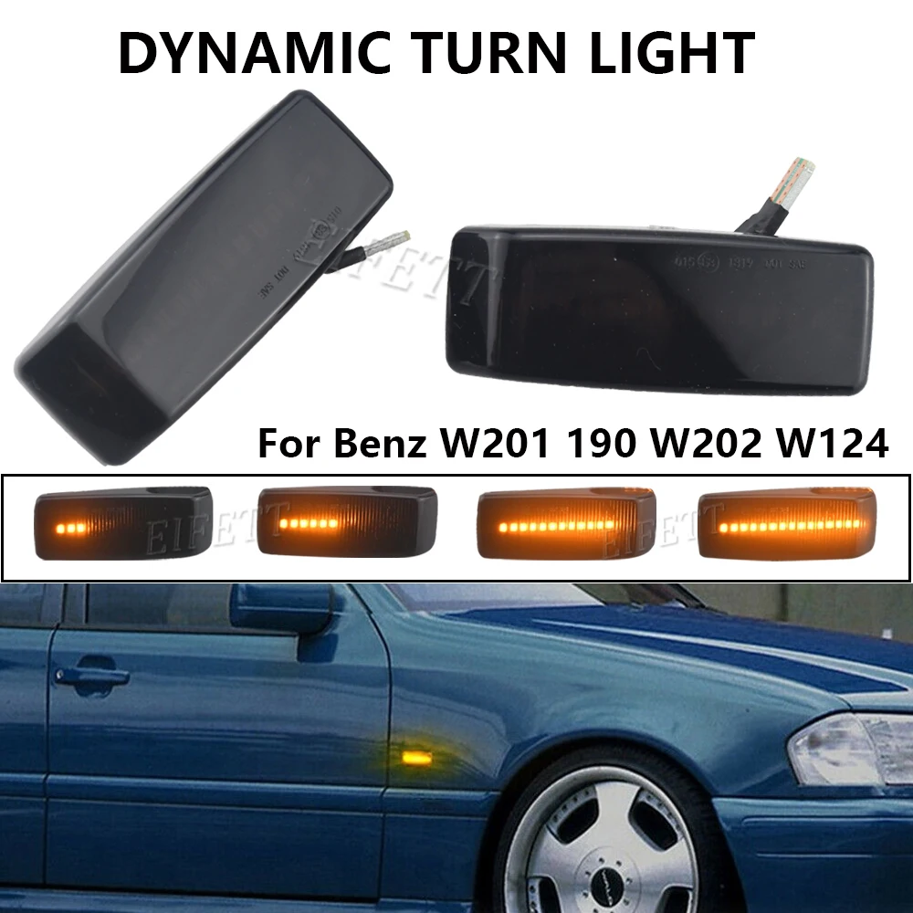 

Turn Signal Lights Lateral Side Marker Lamps LED Strobe Indicator Accessories For Benz W201 W202 W124 W140 R129 12V