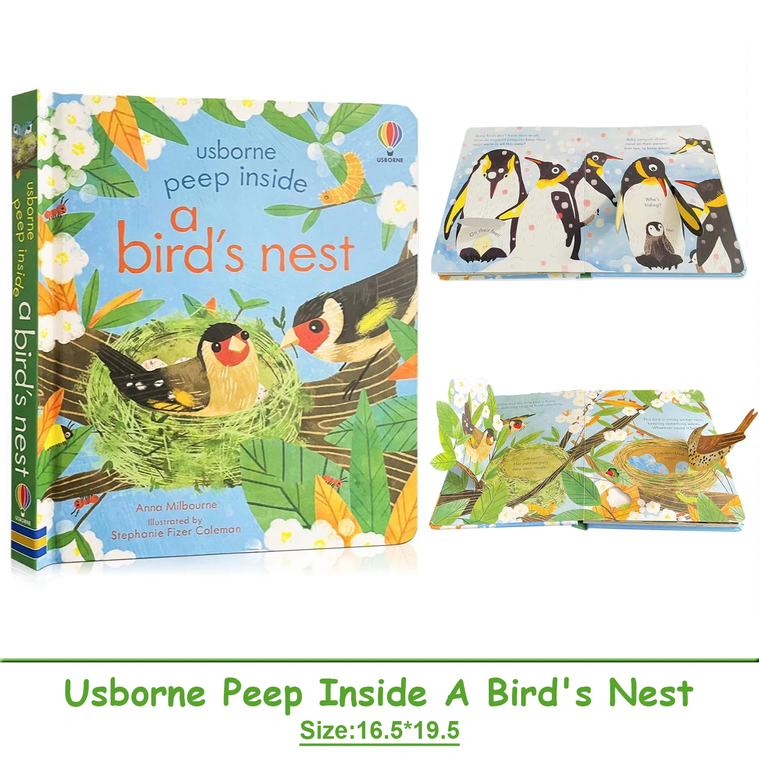 

Usborne Peep Inside A Bird's Nest Early Education English Picture Book for Kids Science Popularization Bedtime Reading Book