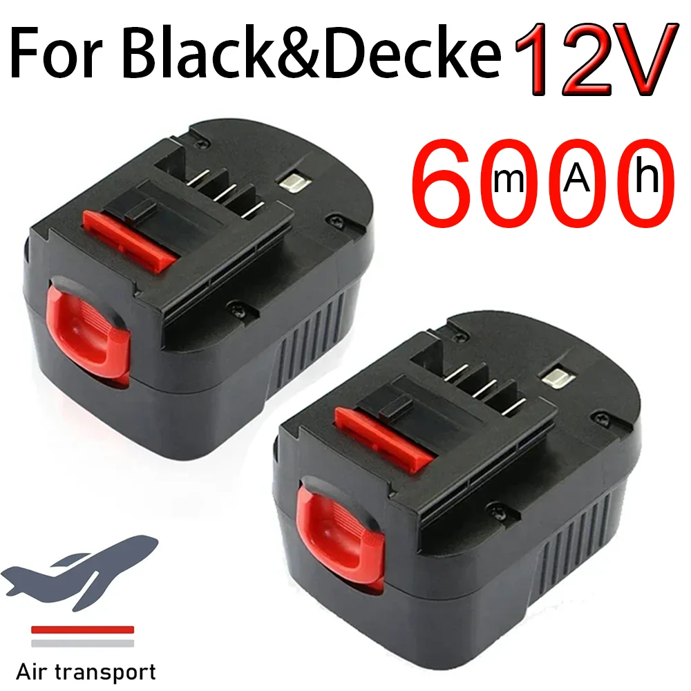 12V 6000mAh for Black Decker A12E, A12 / HP122K, CD, PS, HP126F2K Tool Batteries