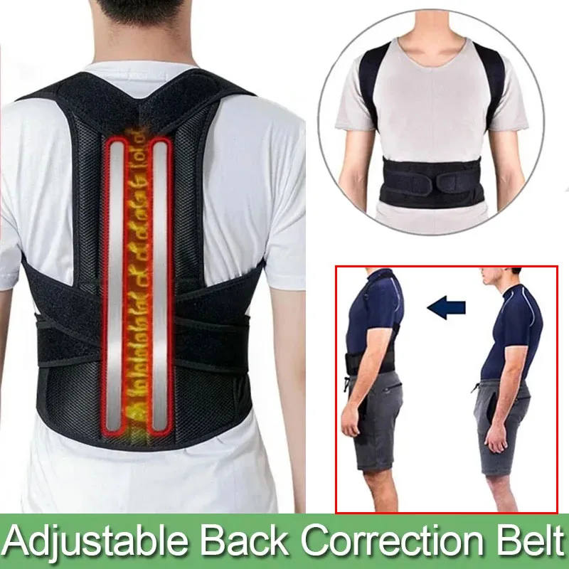 Back Posture Corrector Back Brace-For Scoliosis Therapy Corset Spine Support-Belt Lumbar Back Posture Back Brace with Bandage