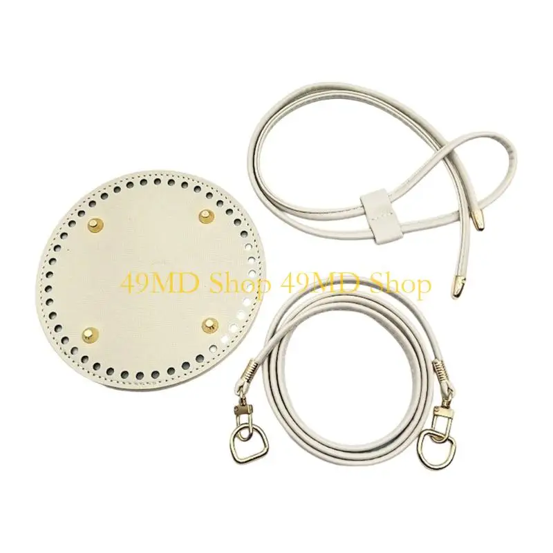 49MD Leather Backpack Making Kits Purse Knitting Set with Bag Bottoms Straps for DIY Crochet Bag Shoulder Bags Purse Making