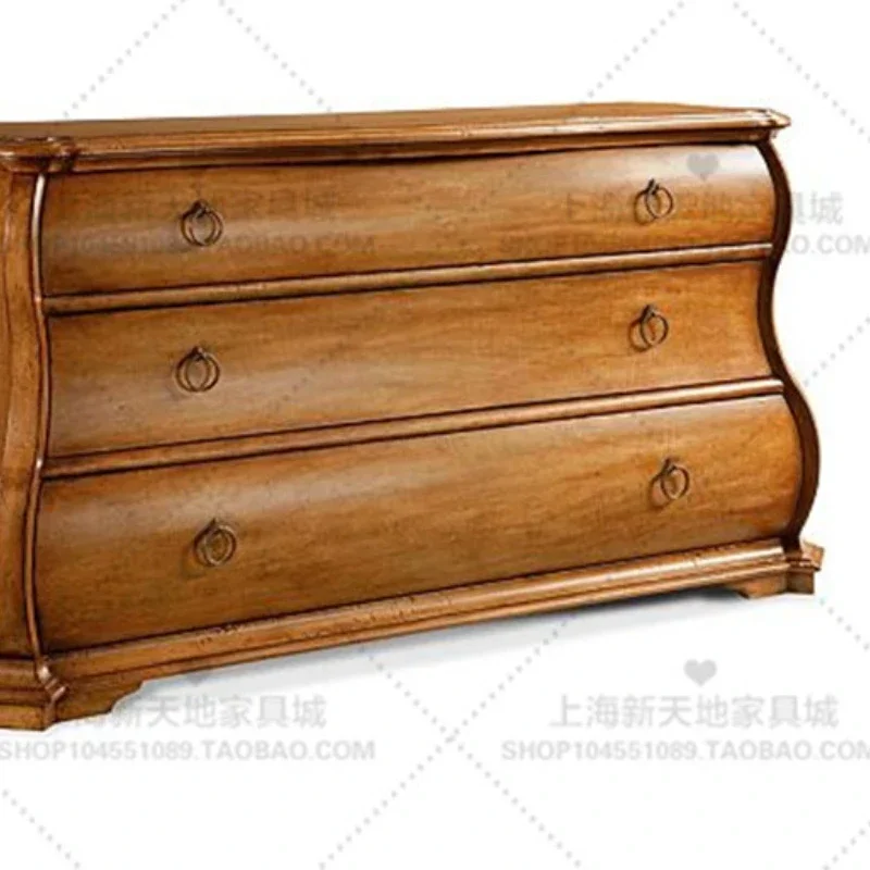 

American Country Solid Wood French Retro Foyer Entrance Cabinet Solid Wood Sideboard