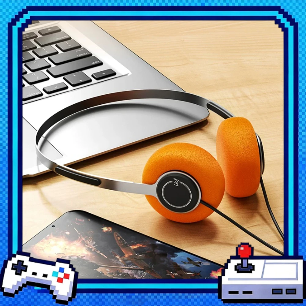 iKF Y3 Wired Headphones 30MM White Magnetic Horn Esports Headset Breathable Cotton Dense Sponge Earmuffs Light Weight For Gifts