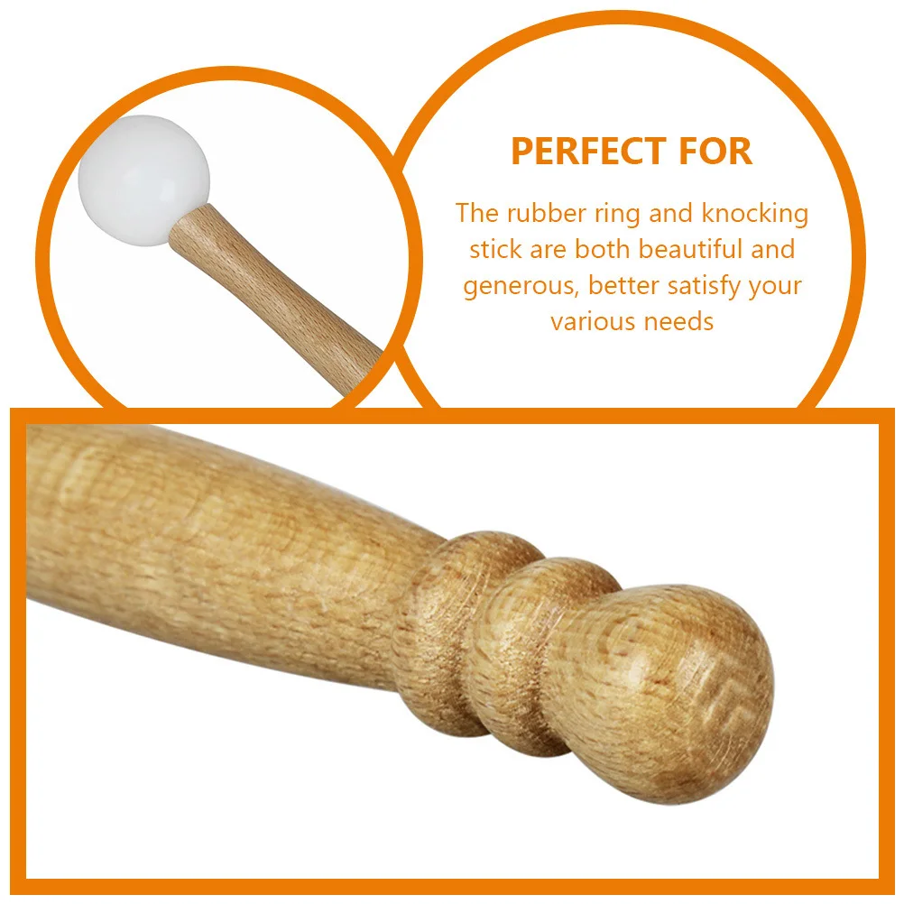 1 مجموعة وعاء الموسيقى المطاط حلقة مطرقة وعاء الصوت التبتية عصا التأمل اكسسوارات المحمولة الاسترخاء يردد الأطباق مطرقة