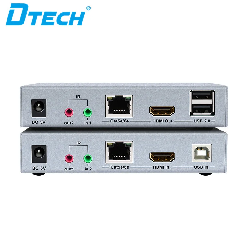 DTECH Manufacturer USB2.0 Cat5e 4K hdmi Kvm Extender 100m hdmi Extenderb With L/R Audio Output