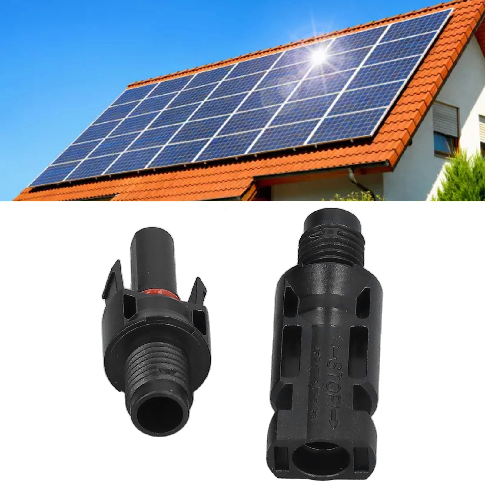 5 Sets Solar Branch Connectors UV Protection Male Female Header Board End Connector(PV-BMC（1000V） )