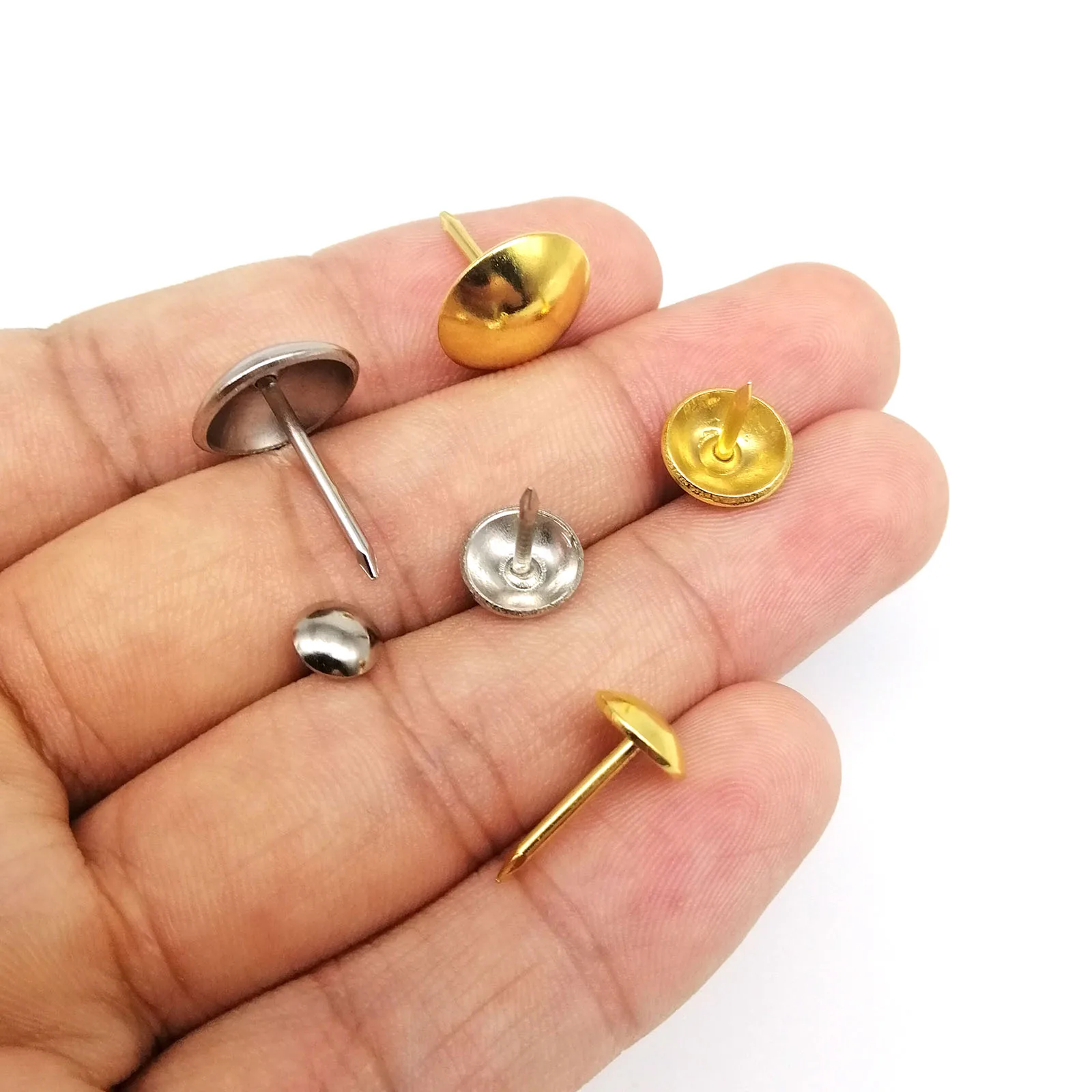 50pcs Golden Silvery Upholstery Nail Jewelry Chest Gift Wine Case Wooden Box Sofa Shoes Decorative Tack Stud Pushpin Doornail