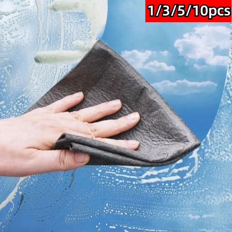 5/10Pcs Thickened Magic Cleaning Cloth Microfiber Glass Clean Towel Reusable Washable Lint-free Cleaning Rags for Kitchen Glass