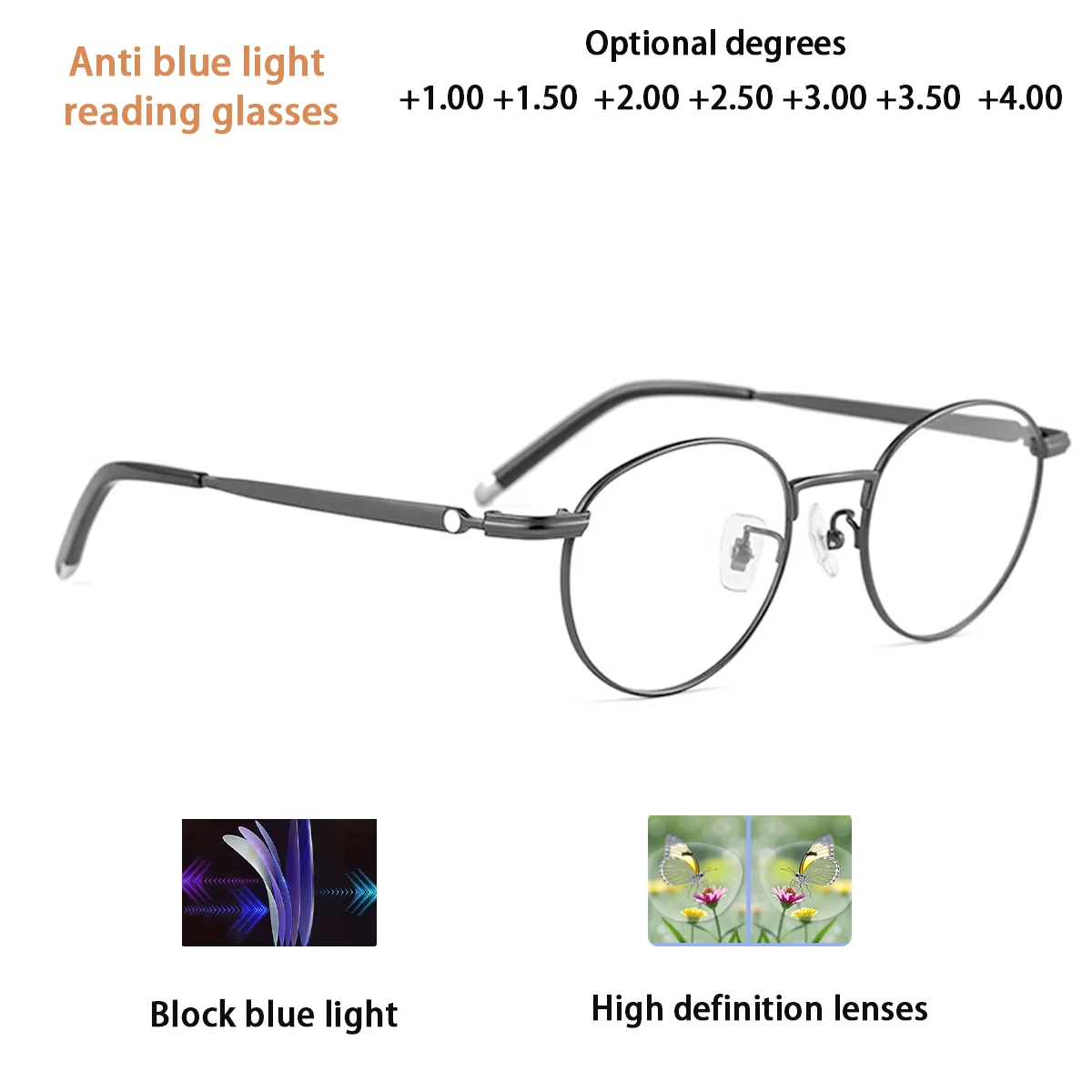 نظارات قراءة FYTOO مع نظارات قراءة كمبيوتر مضادة للضوء الأزرق وعالية الجودة لكل من الرجال والنساء01730H