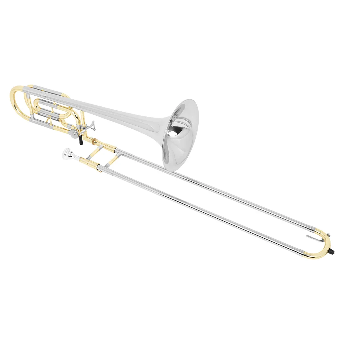 

Hooqu Alto Trombone Instrument Gold and Silver Two-tone B Flat Trombone