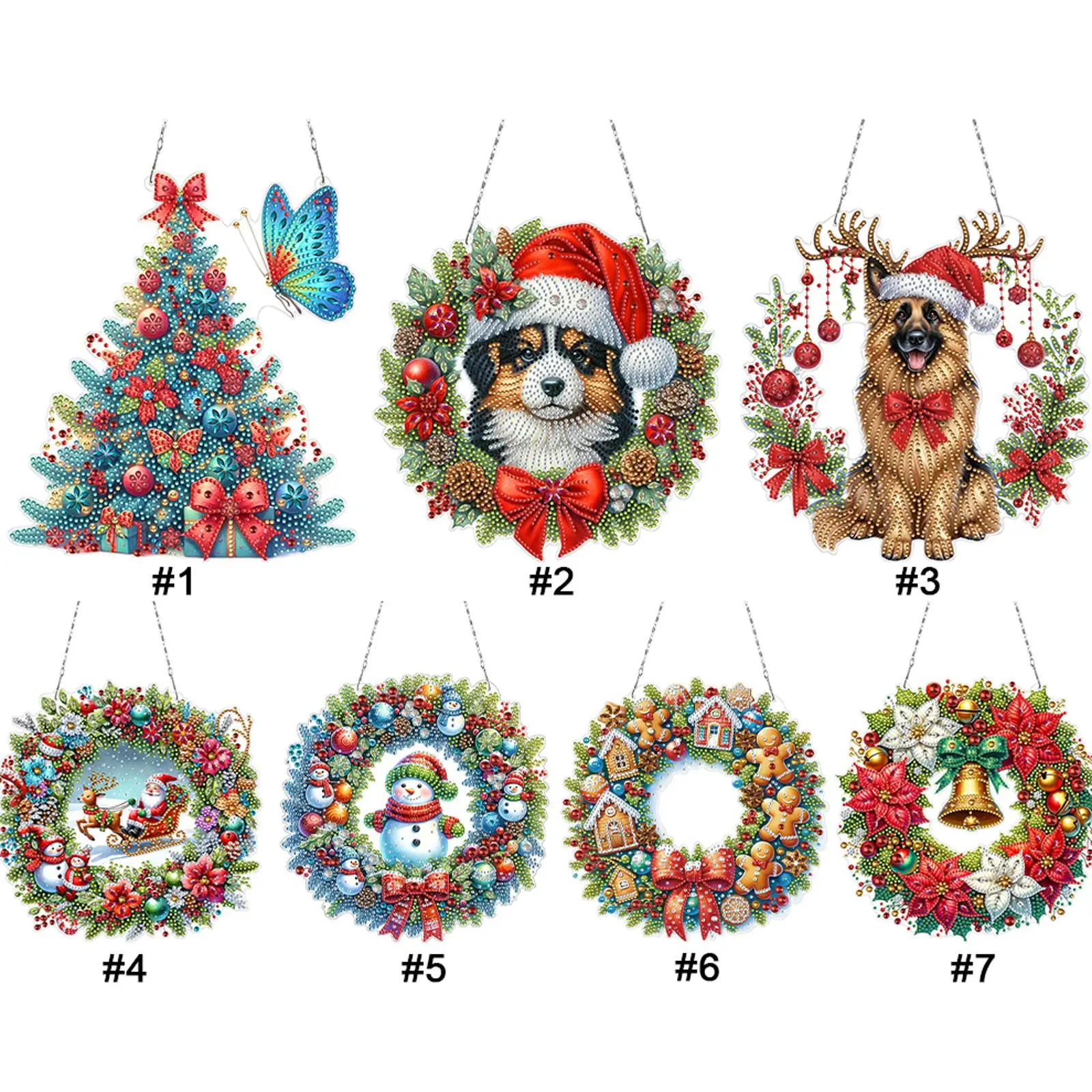 

Acrylic Special Shape Christmas 5D DIY Diamond Painting Dots Pendant Rhinestone Diamond Art Pendants Diamond Painting Ornaments