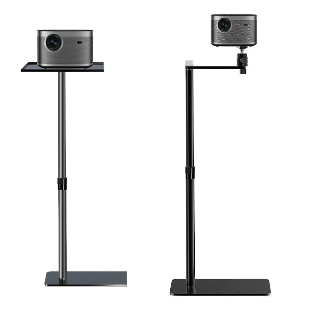 128cm/50Inch Floor Projector Support Stand Metal Holder Multi-angle Adjustable 360 PTZ Rotating Projector Bracket for Film Video