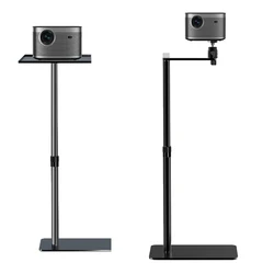 Supporto per proiettore da pavimento da 128 cm/50 pollici Supporto in metallo Staffa per proiettore rotante multi-angolo regolabile 360 PTZ per video cinematografico
