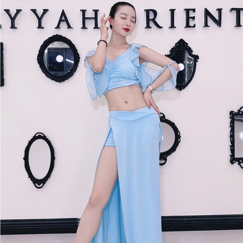 Jupe Top Ans personnalisée, 2 pièces, Costume de danse du ventre, Style féerique, sélection de sangles, robe d'entraînement, robe de classe pour débutant